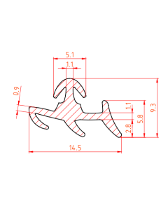 Rubber kozijn/deurafdichting