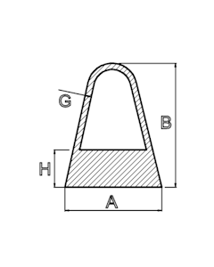 Afgerond rubber profiel siliconen 8-10