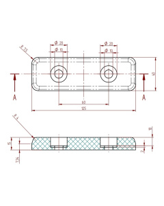 Rubber bumpers maattekening Technirub