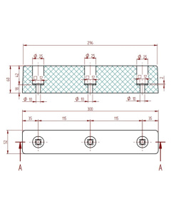 Rubber bumpers maattekening Technirub