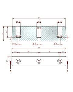 Rubber bumpers maattekening Technirub