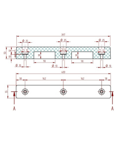 Rubber bumpers maattekening Technirub