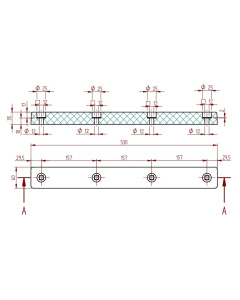 Rubber bumpers maattekening Technirub