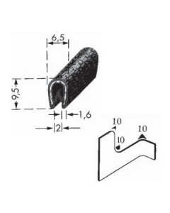 Kantprofiel 4610028 zwart
