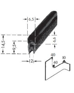 Kantprofiel 4610069 zwart