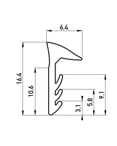 rubber inrolprofiel