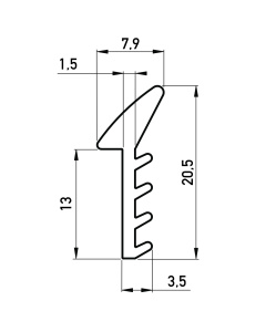 rubber inrolprofiel