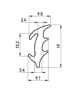 Rubber inrolprofiel