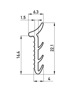 rubber inrolprofiel