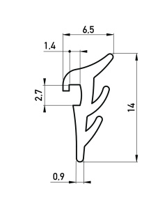 rubber inrolprofiel