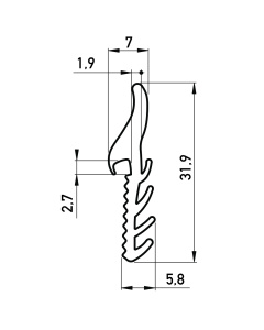 rubber inrolprofiel