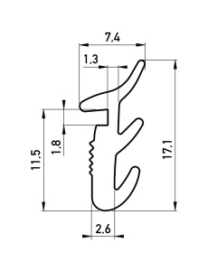 Rubber Inrolprofiel