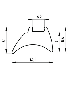 Beglazingsrubber 14.1x8.6 mm