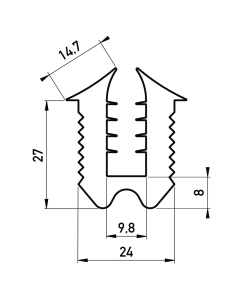 rubber u-profiel