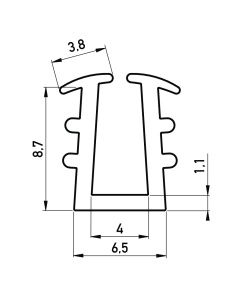 rubber u-profiel