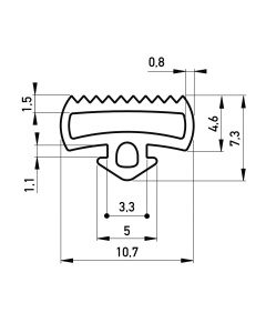 Rubber kozijn/deurafdichting