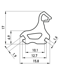 rubber kozijnprofiel breed