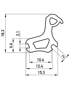 rubber kozijnprofiel breed
