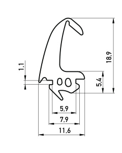 rubber kozijnprofiel breed
