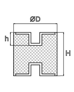 Trillingsdemper - Type C 50x45 M10x10
